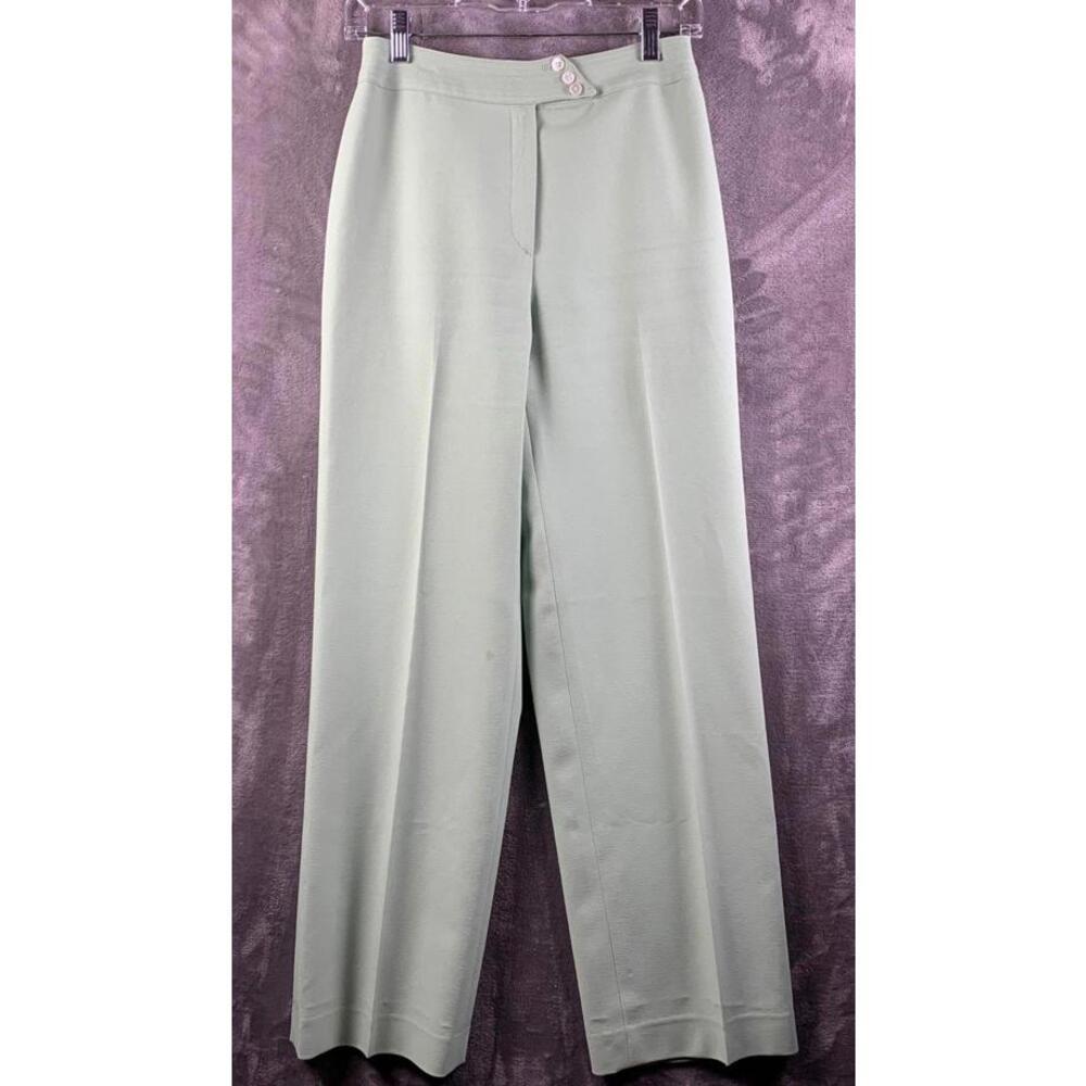 VTG 80s Womens Jones New York Mint High-Waisted Pants with Button Detail (732)